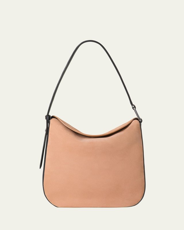 Anna Medium Nubuck Leather Hobo Bag